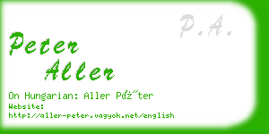 peter aller business card